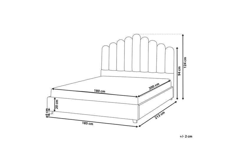 Säng med lamellram Vincennes - Vit, Svart, 180x200 cm - Möbler - Sovrum - Sängram & sängstomme