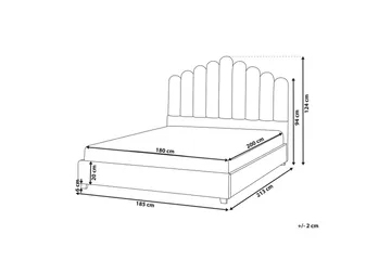 Säng med lamellram Vincennes - Vit, Svart, 180x200 cm - Möbler - Sovrum - Sängram & sängstomme
