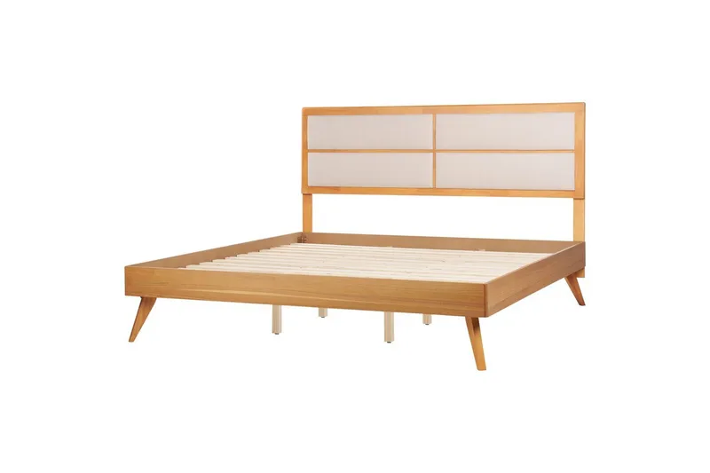 Säng med lamellram Poissy, Ljus trä, beige, 180x200 cm