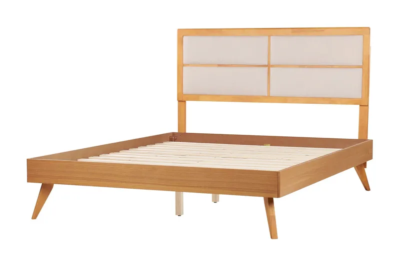 Säng med lamellram Poissy, Ljus trä, beige, 160x200 cm