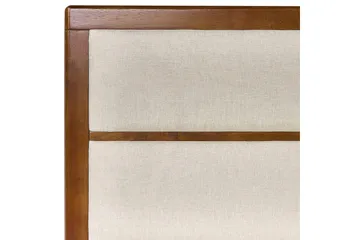 Säng med lamellram Poissy - Mörk trä, beige, 160x200 cm - Möbler - Sovrum - Sängram & sängstomme