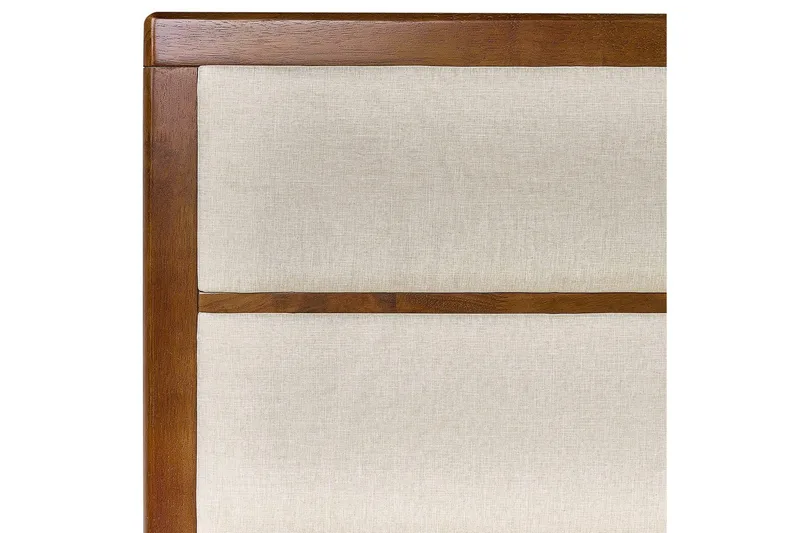 Säng med lamellram Poissy - Mörk trä, beige, 160x200 cm - Möbler - Sovrum - Sängram & sängstomme