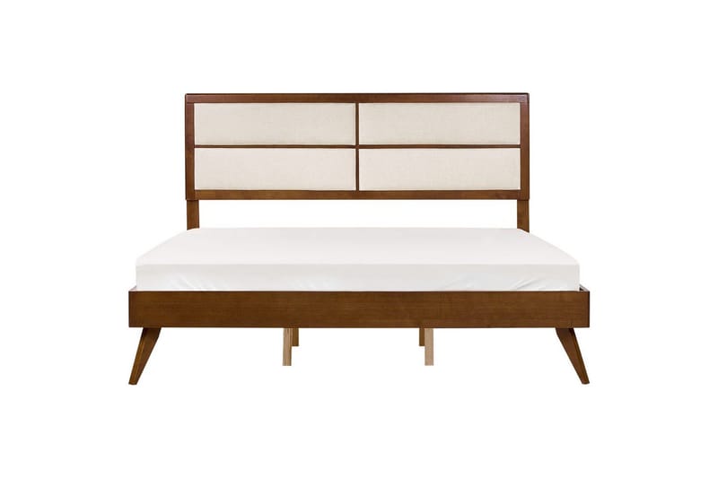 Säng med lamellram Poissy - Mörk trä, beige, 180x200 cm - Möbler - Sovrum - Sängram & sängstomme