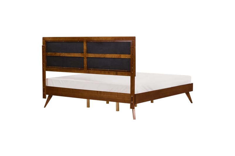 Säng med lamellram Poissy - Mörk trä, beige, 180x200 cm - Möbler - Sovrum - Sängram & sängstomme