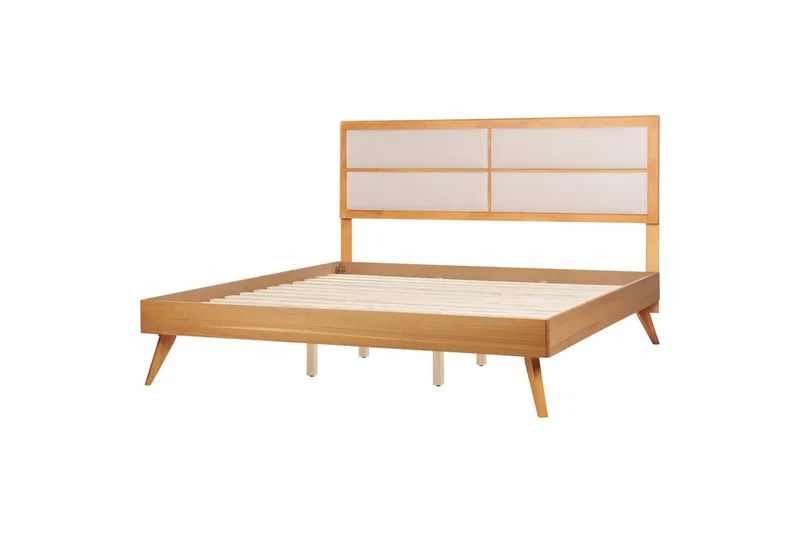 Säng med lamellram Poissy, Ljus trä, beige, 180x200 cm