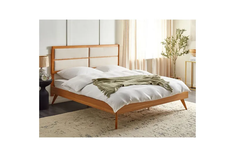 Säng med lamellram Poissy - Ljus trä, beige, 180x200 cm - Möbler - Sovrum - Sängram & sängstomme