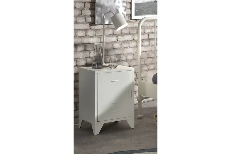 Säng med nattduksbord Bronxx Vit - Vit - Möbler - Sovrum - Möbelset för sovrum