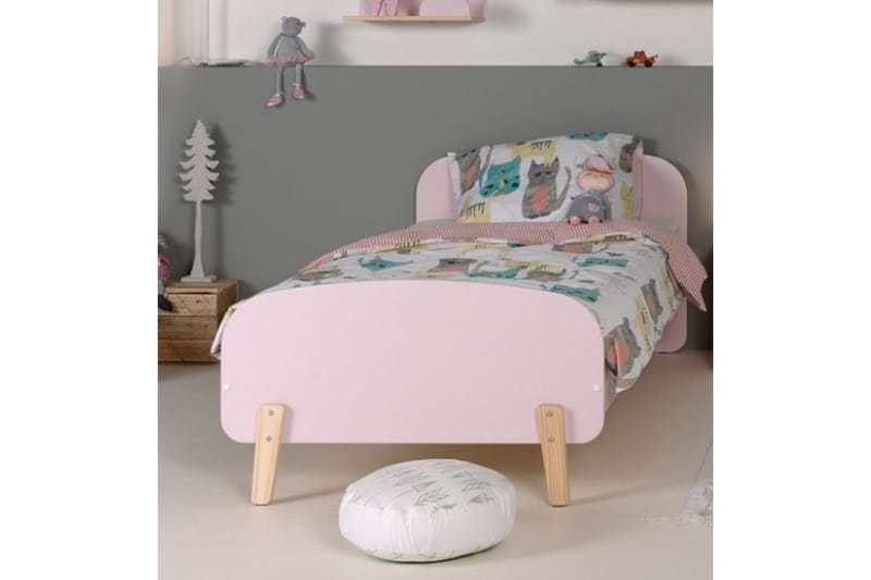 Säng med nattduksbord Kiddy Rosa - Rosa - Möbler - Sovrum - Möbelset för sovrum