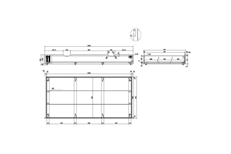 Säng med ribbotten låda nattduksbord 2-dörrars garderob Alex - Möbler - Sovrum - Möbelset för sovrum