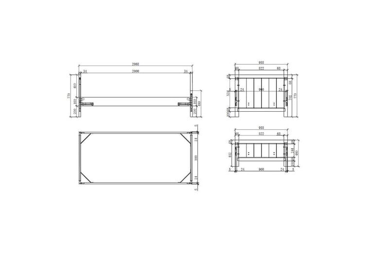Säng med ribbotten nattduksbord 2-dörrars garderob skrivbord bokhylla Erik - Möbler - Sovrum - Möbelset för sovrum