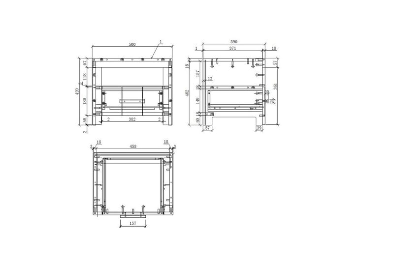 Säng med ribbotten nattduksbord 2-dörrars garderob skrivbord bokhylla Erik - Möbler - Sovrum - Möbelset för sovrum