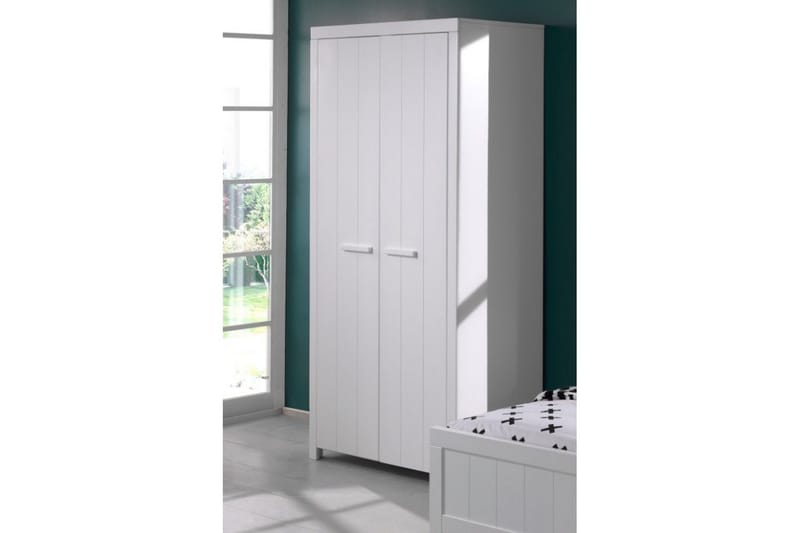 Säng med ribbotten nattduksbord 2-dörrars garderob skrivbord bokhylla låda Erik - Möbler - Sovrum - Möbelset för sovrum