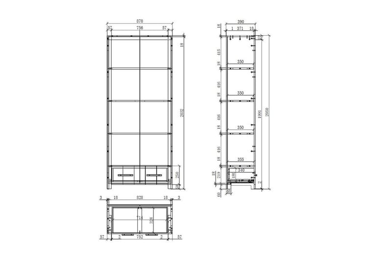 Säng med ribbotten nattduksbord 3-dörrars garderob skrivbord bokhylla Erik - Möbler - Sovrum - Möbelset för sovrum