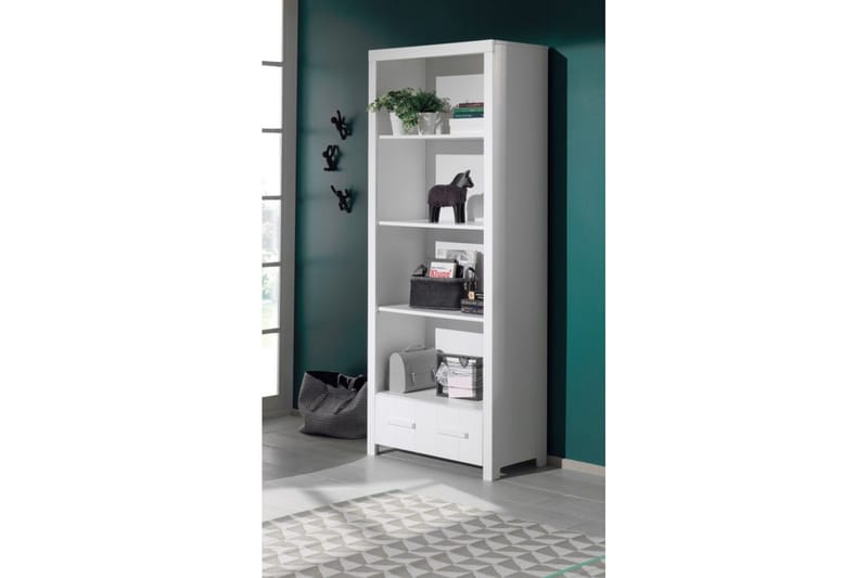 Säng med ribbotten nattduksbord 3-dörrars garderob skrivbord bokhylla låda Erik - Möbler - Sovrum - Möbelset för sovrum