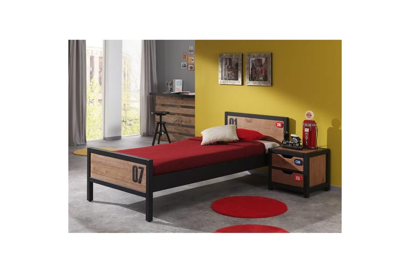 Säng med ribbotten nattduksbord Alex - Möbler - Sovrum - Möbelset för sovrum