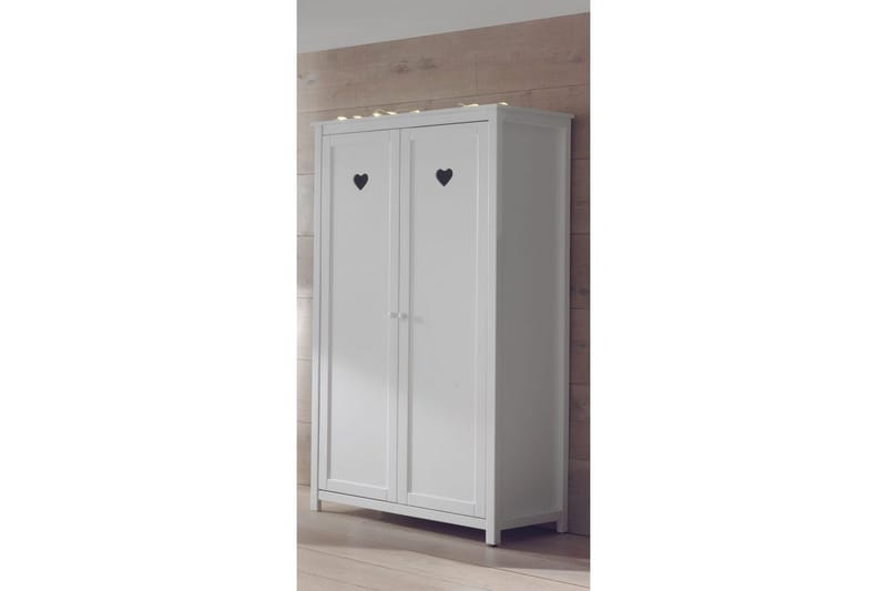 Säng med ribbotten nattduksbord garderob Amori Vit 2 dörrar - 2 dörrar - Möbler - Sovrum - Möbelset för sovrum