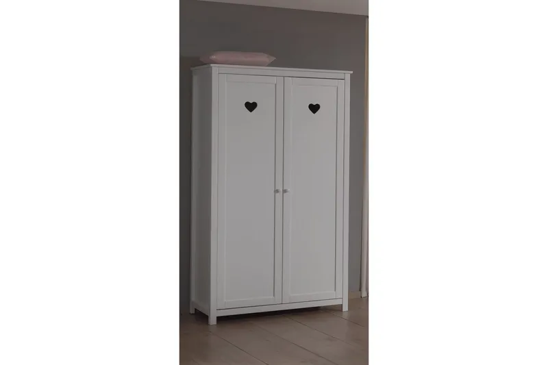 Säng med ribbotten nattduksbord garderob låda Amori Vit 2 dörrar - 2 dörrar - Möbler - Sovrum - Möbelset för sovrum