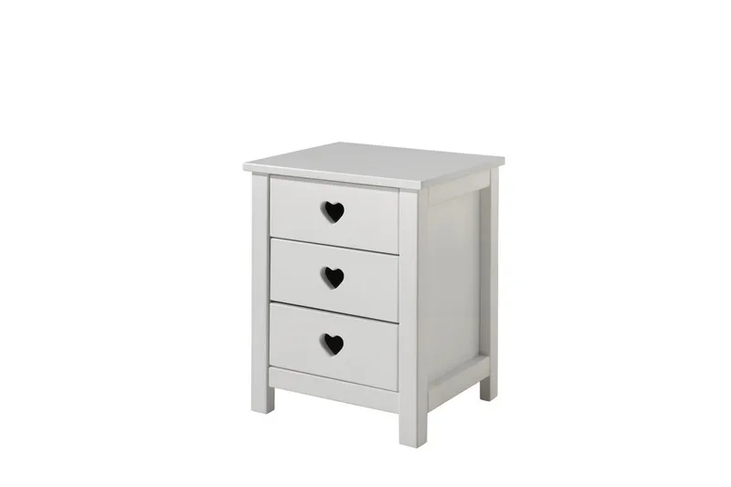 Säng med ribbotten nattduksbord garderob låda Amori Vit 2 dörrar - 2 dörrar - Möbler - Sovrum - Möbelset för sovrum