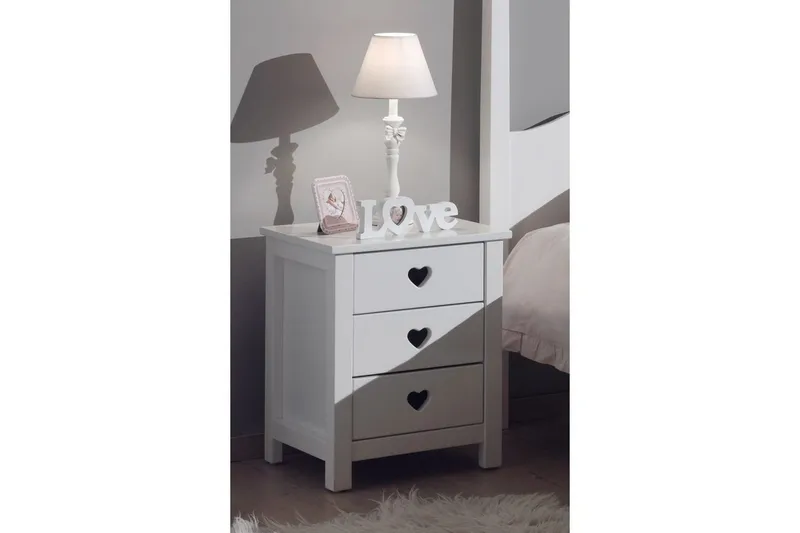 Säng med sängbord, garderob, skrivbord Amori Vit 3-dörrar - 3-dörrar - Möbler - Sovrum - Möbelset för sovrum