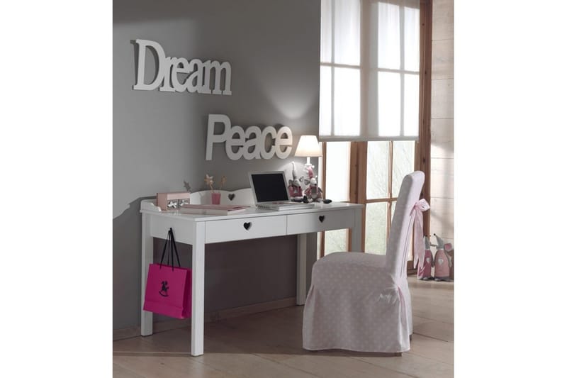 Säng med sängbord, garderob, skrivbord, bokhylla Amori Vit 2 dörrar - 2 dörrar - Möbler - Sovrum - Möbelset för sovrum