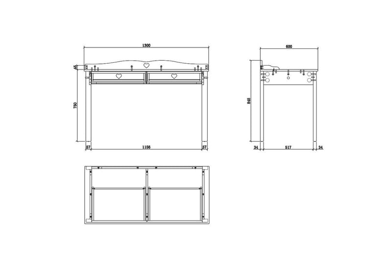 Säng med sängbord, garderob, skrivbord, bokhylla Amori Vit 3-dörrar - 3-dörrar - Möbler - Sovrum - Möbelset för sovrum