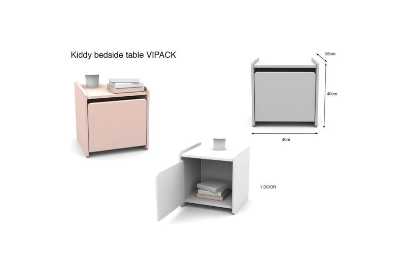 Säng med sängbord Vägg hyllor Kiddy Rosa - Rosa - Möbler - Sovrum - Möbelset för sovrum