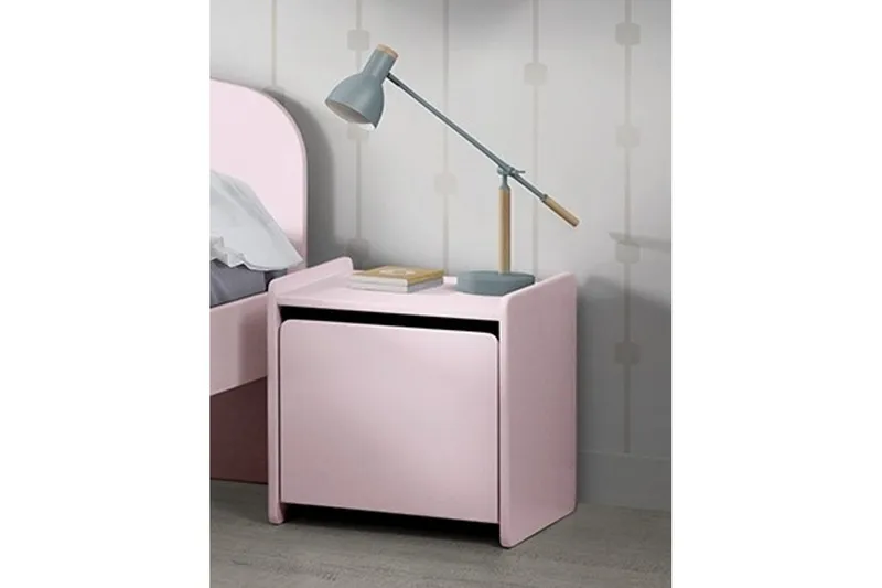Säng med sängbord Vägg hyllor Kiddy Rosa - Rosa - Möbler - Sovrum - Möbelset för sovrum