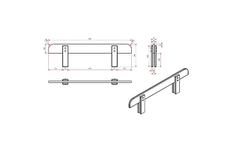 Säng med sängbord Vägg hyllor Skyddsrail Kiddy Rosa - Rosa - Möbler - Sovrum - Möbelset för sovrum