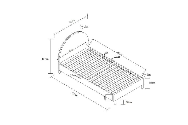 Säng Moon Olivgrön, 90 x 200 cm - Olivgrön, 90 x 200 cm - Möbler - Sovrum - Sängram & sängstomme