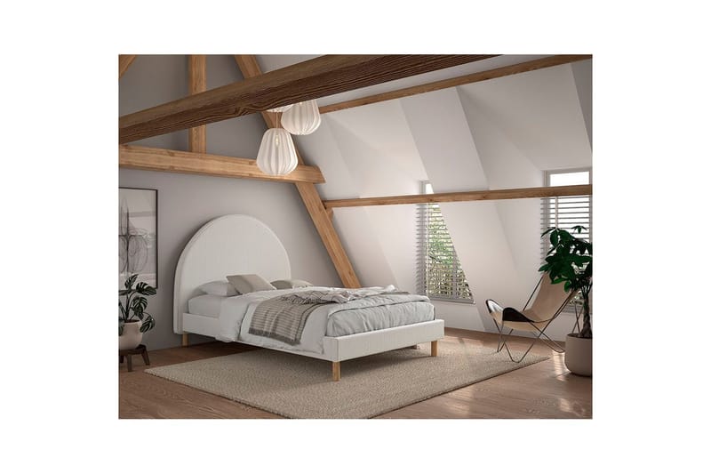 Säng Moon Vit, 140 x 200 cm - Vit, 140 x 200 cm - Möbler - Sovrum - Sängram & sängstomme