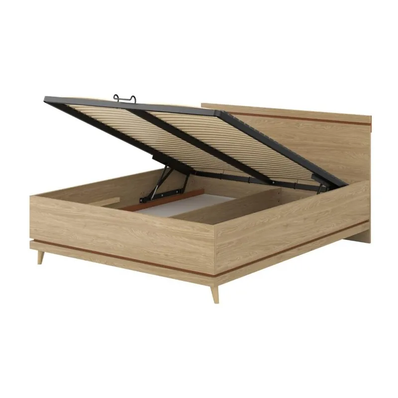 Säng Scandi lyftförvaring - 160 cm, Oljerad Ek - Möbler - Sovrum - Sängram & sängstomme