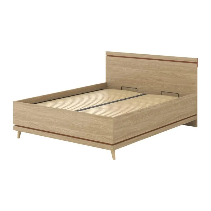 Säng Scandi lyftförvaring, 160 cm, Oljerad Ek