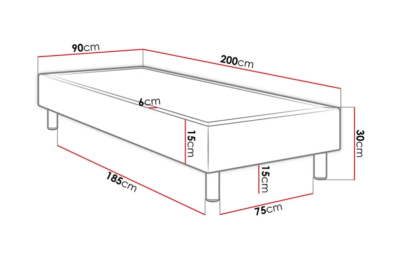 Adeliza Kontinentalsäng 90x200 cm - Rosa - Möbler - Sovrum - Sängar - Komplett Sängpaket