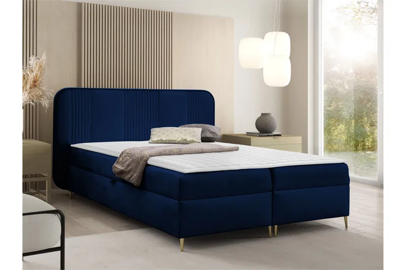 Alani Sängpaket Kontinentalsäng 140x200 cm - Blå - Möbler - Sovrum - Sängar - Komplett Sängpaket