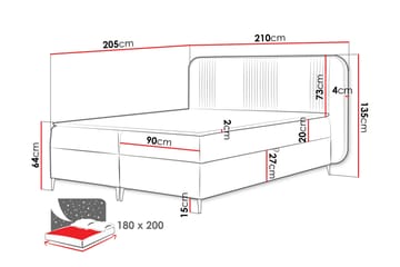 Alani Sängpaket Kontinentalsäng 180x200 cm - Beige - Möbler - Sovrum - Sängar - Komplett Sängpaket