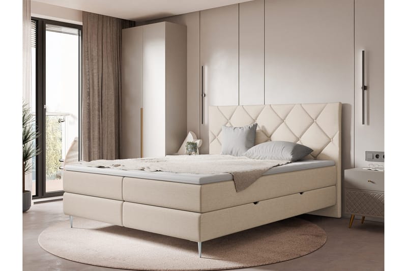 Alasia Sängpaket Kontinentalsäng 140x200 cm - Beige - Möbler - Sovrum - Sängar - Komplett Sängpaket