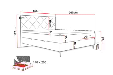 Alasia Sängpaket Kontinentalsäng 140x200 cm - Brun - Möbler - Sovrum - Sängar - Komplett Sängpaket