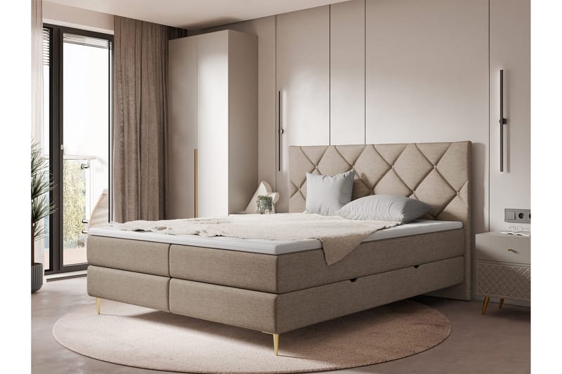 Alasia Sängpaket Kontinentalsäng 140x200 cm - Brun - Möbler - Sovrum - Sängar - Komplett Sängpaket