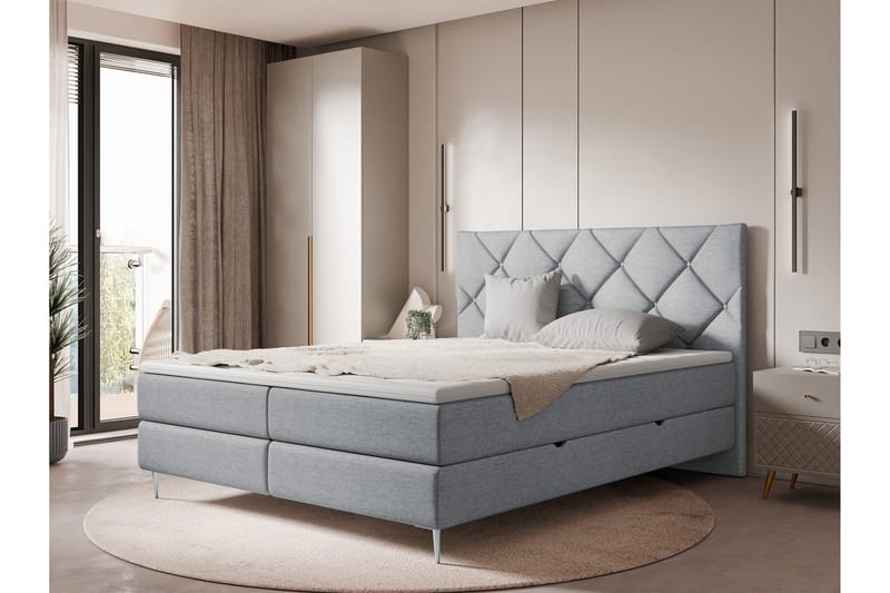 Alasia Sängpaket Kontinentalsäng 160x200 cm - Grå - Möbler - Sovrum - Sängar - Komplett Sängpaket