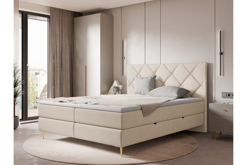 Alasia Sängpaket Kontinentalsäng 180x200 cm - Beige - Möbler - Sovrum - Sängar - Komplett Sängpaket