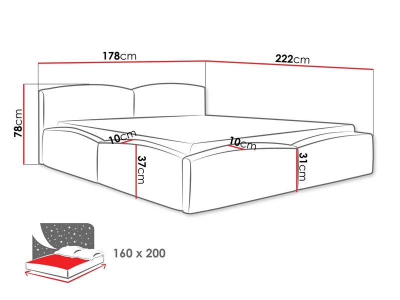 Aldrosen Sängram med förvaring 160x200 cm - svart - Möbler - Sovrum - Sängar - Sängar med förvaring