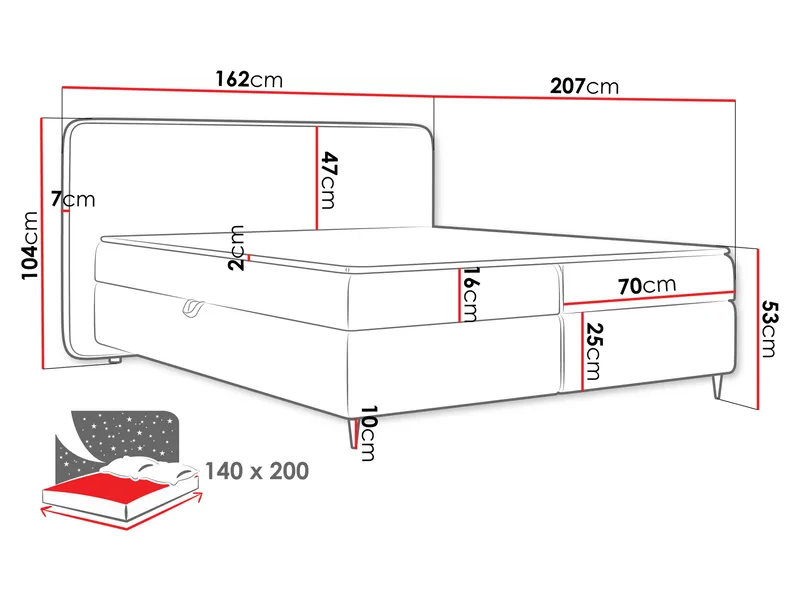 Allgunnen Sängpaket Kontinentalsäng 140x200 cm - Beige - Möbler - Sovrum - Sängar - Komplett Sängpaket