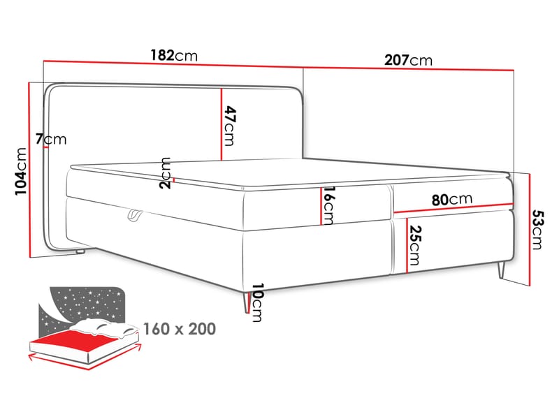 Allgunnen Sängpaket Kontinentalsäng 160x200 cm - Beige - Möbler - Sovrum - Sängar - Komplett Sängpaket