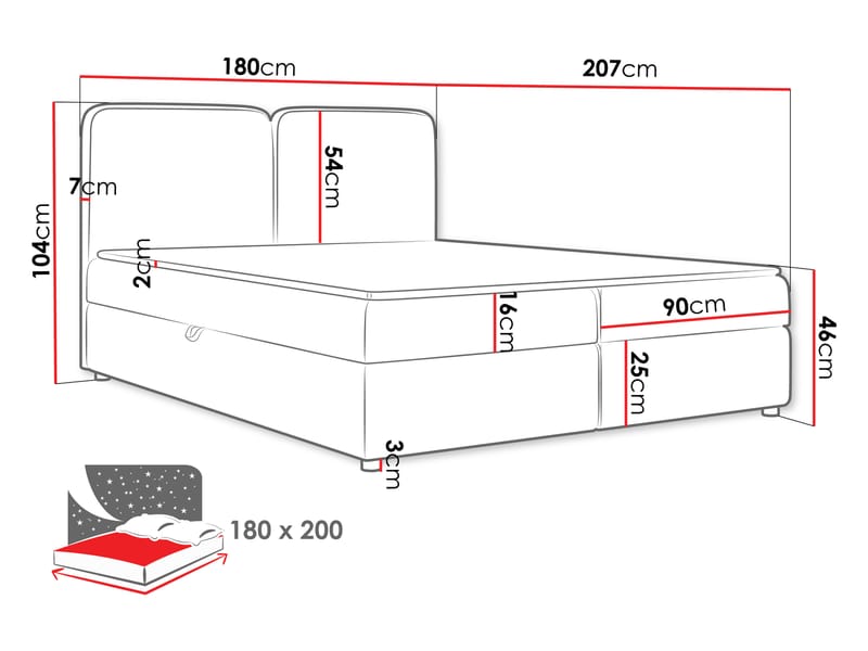 Allgunnen Sängpaket Kontinentalsäng 180x200 cm - Grå - Möbler - Sovrum - Sängar - Komplett Sängpaket