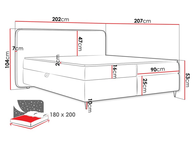 Allgunnen Sängpaket Kontinentalsäng 180x200 cm - Vit - Möbler - Sovrum - Sängar - Komplett Sängpaket