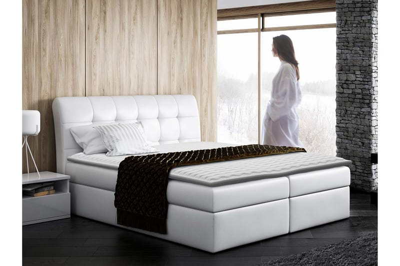 Alvik Sängpaket Kontinentalsäng 200x200 cm - Vit - Möbler - Sovrum - Sängar - Komplett Sängpaket