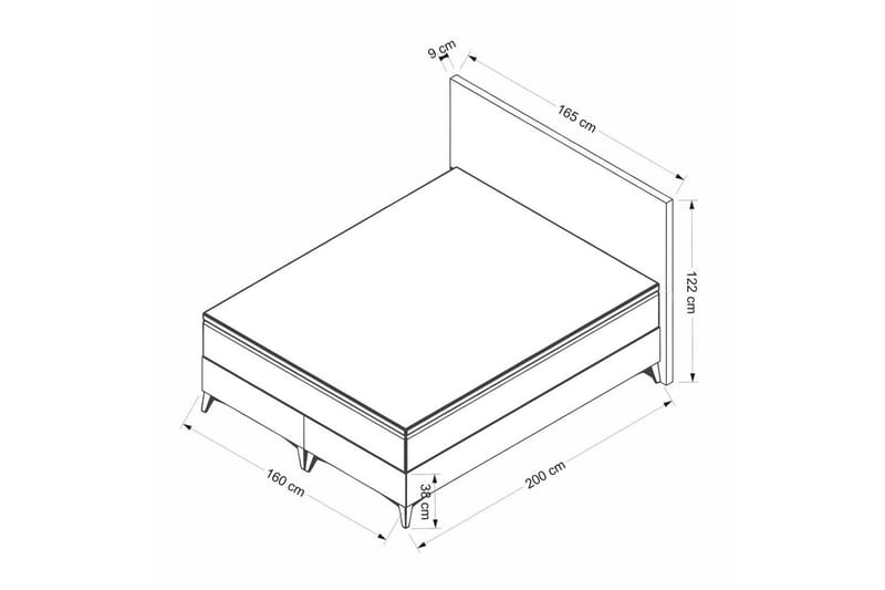 Amour Sängpaket Ramsäng 160x200 cm - Brun - Möbler - Sovrum - Sängar - Komplett Sängpaket