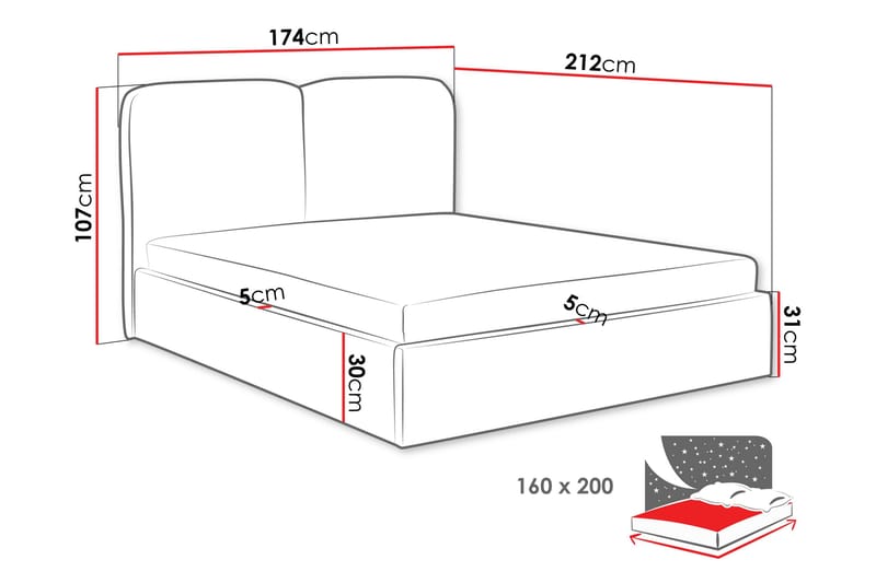 Arondel Förvaringssäng - Grå - Möbler - Sovrum - Sängar - Sängar med förvaring
