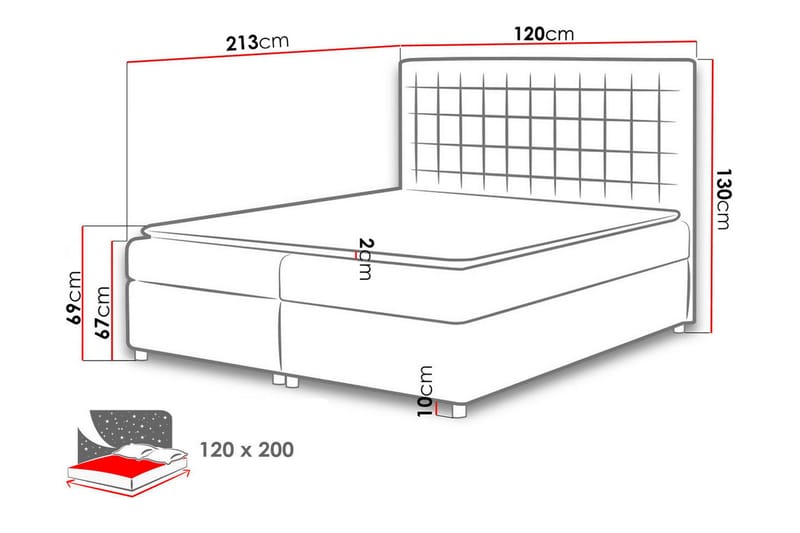 Asti Sängpaket Kontinentalsäng 120x200 cm - Gul - Möbler - Sovrum - Sängar - Komplett Sängpaket