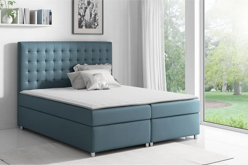 Asti Sängpaket Kontinentalsäng 160x200 cm - Blå - Möbler - Sovrum - Sängar - Komplett Sängpaket